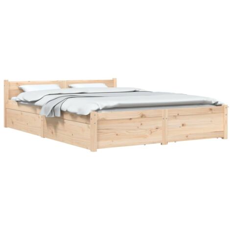 Cadre de lit sans matelas avec tiroirs 140x200 cm vidaXL
