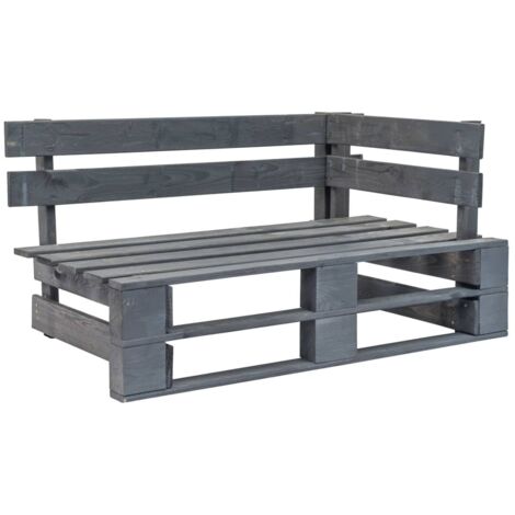 Banc d'angle palette de jardin bois gris vidaXL