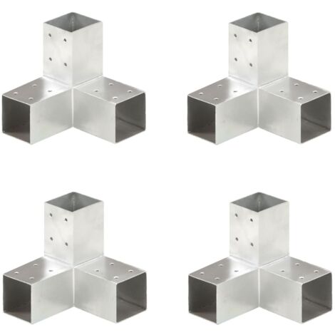 Connecteurs de poteau 4 pcs Forme en Y Métal galvanisé 71x71 mm vidaXL