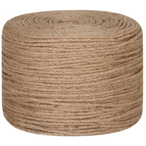 Corde de jute 100 m de long 6 mm d'épaisseur vidaXL