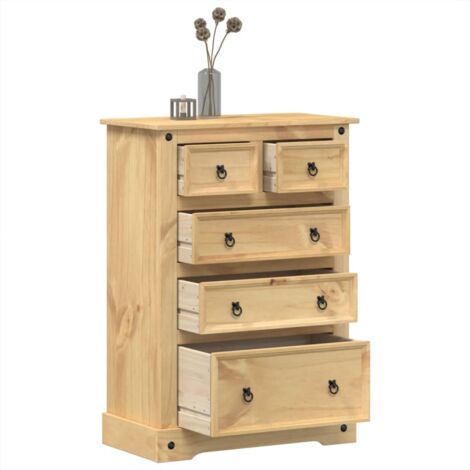 Commode Corona 80x43x114 cm bois massif de pin vidaXL (1/7)
