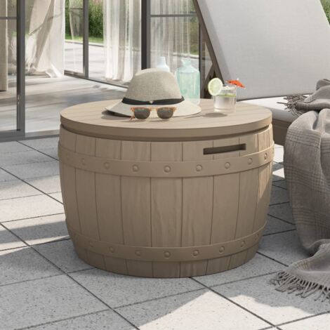 Vidaxl – Coffre de jardin 3 en 1 marron clair – Polypropylène résistant aux UV – Dimensions 67,5 x 67,5 x 44 cm – Capacité 127 L – Charge max 75 kg (1/5)