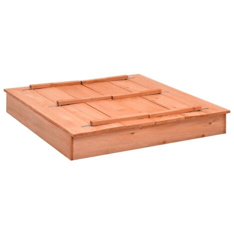 Vidaxl – Bac à sable en bois de sapin 95x90x15 cm – Couvercle convertible en 2 bancs – Tapis de sol en nylon inclus – Pour enfants jusqu'à 50 kg - vidaXL580941