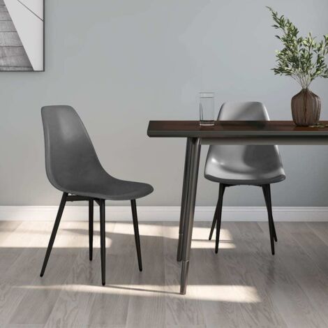 Chaises à manger lot de 2 gris PP vidaXL