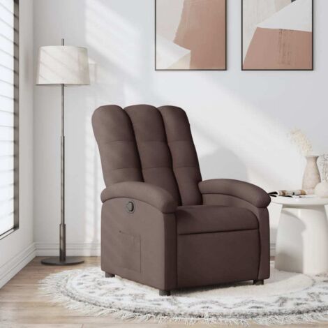 Fauteuil inclinable Marron foncé Tissu vidaXL