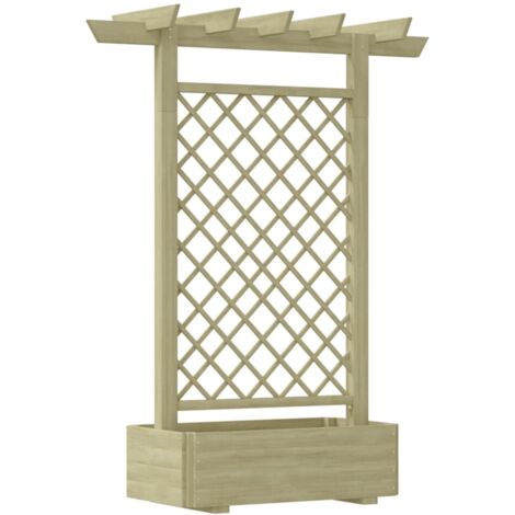 Vidaxl – Jardinière en bois de pin imprégné 162 x 56 x 204 cm – Treillis intégré pour plantes grimpantes – Assemblage rapide sans outils