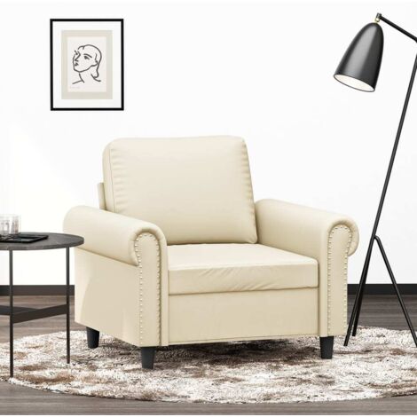 Fauteuil Crème 60 cm Similicuir vidaXL (1/6)