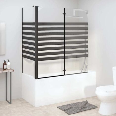 Vidaxl – Cabine de douche pliable en verre trempé 120x68x130 cm – Cadre aluminium noir – Épaisseur verre 4 mm – Accès facile et gain d'espace (1/5)