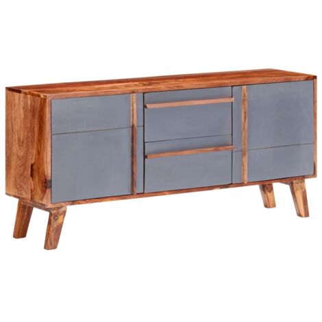 Buffet gris 120x30x55 cm bois massif vidaXL (1/5)