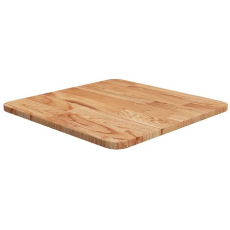 Vidaxl – Dessus de table carré en bois chêne traité 40x40x1,5cm – Surface vernie – Design rustique pour tables basses et d'appoint (1/8)