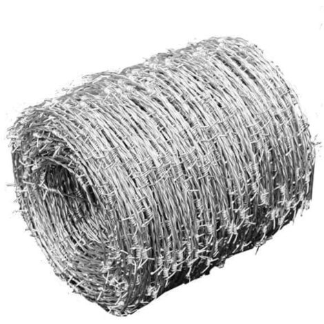 Vidaxl – Fil barbelé galvanisé 500 m – Acier haute résistance Ø 1.6 mm – Distance entre picots 10 cm – Pour clôtures industrielles et agricoles - vidaXL994060