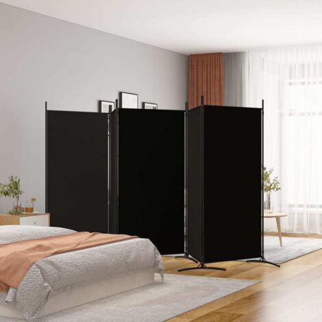 Cloison de séparation 5 panneaux Noir 433x180 cm Tissu vidaXL