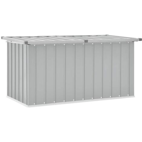 Vidaxl – Coffre de jardin en acier galvanisé gris 129x67x65 cm – Ouverture facile avec couvercle à charnière – Rangement extérieur durable