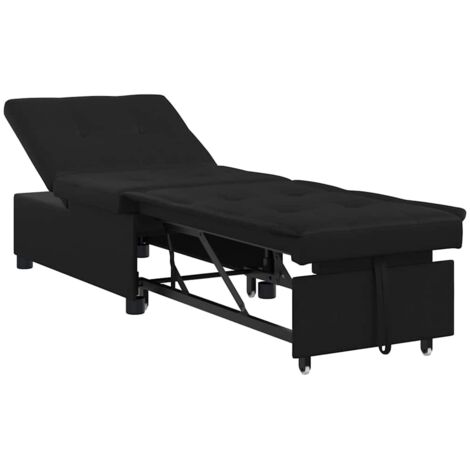 Canapé-Lit avec coussin Noir 67x194x82 cm Contreplaqué vidaXL (1/5)