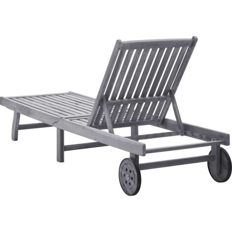 Banc De Jardin 2-en-1 Acacia Massif 190 Cm – Chaise Longue Convertible Transat Extérieur Avec Coussins