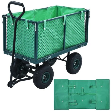 Bâche de chariot de jardin Vert Tissu vidaXL