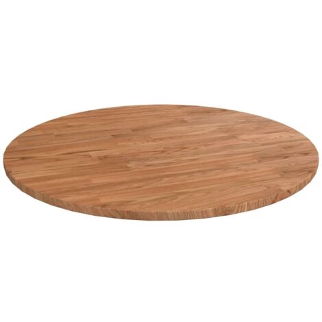 Vidaxl – Dessus de table rond 60 cm – Bois de chêne massif traité – Épaisseur 1,5 cm – Finition vernie pour usage commercial (1/4)