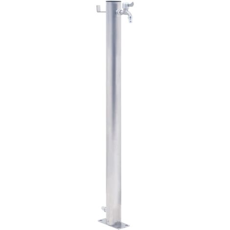 Vidaxl – Colonne à eau de jardin 60 cm acier inoxydable rond – Filetage sortie 21 mm – Raccord pour tuyau d'arrosage – Base stable et durable