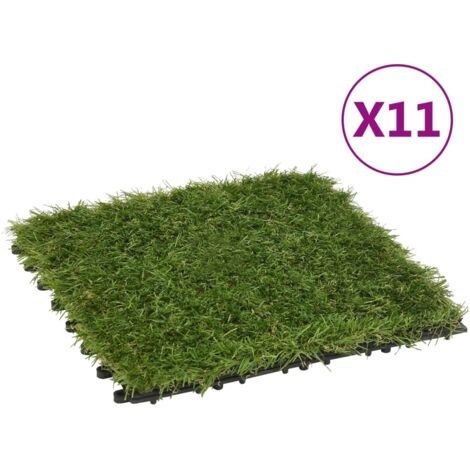 Carreaux de gazon artificiel 11 pcs Vert 30x30 cm vidaXL (1/6)
