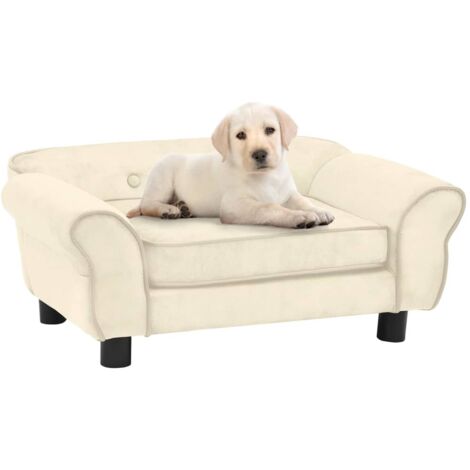 vidaXL Dog Sofa Cream 72x45x30 cm Plush