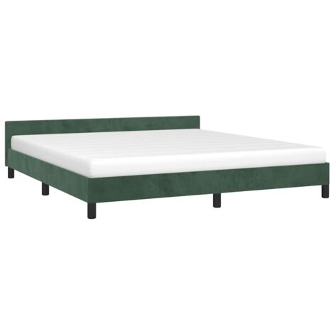 Cadre de lit sans matelas vert foncé 160x200 cm velours vidaXL (1/5)