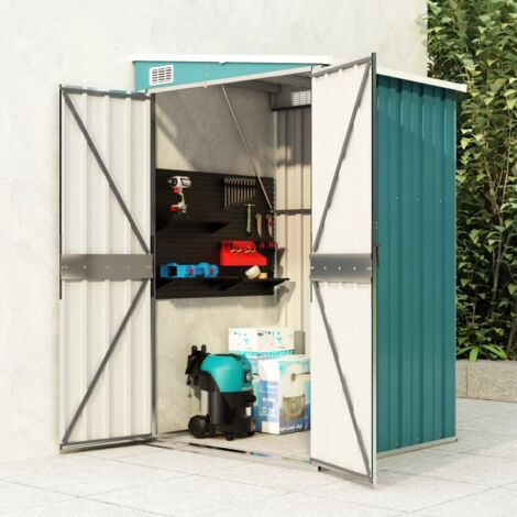 Vidaxl – Abri de jardin métal vert 118x100x178 cm – Acier galvanisé – Double porte avec verrouillage – Protection contre intempéries