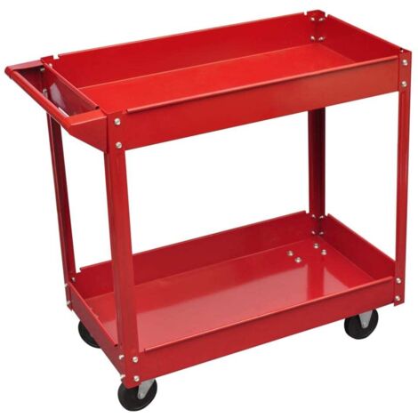 Chariot à outils d'atelier 100 kg rouge vidaXL