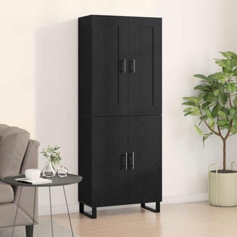 Haut Armoire 2 pcs Chêne noir Bois Aggloméré et Verre vidaXL
