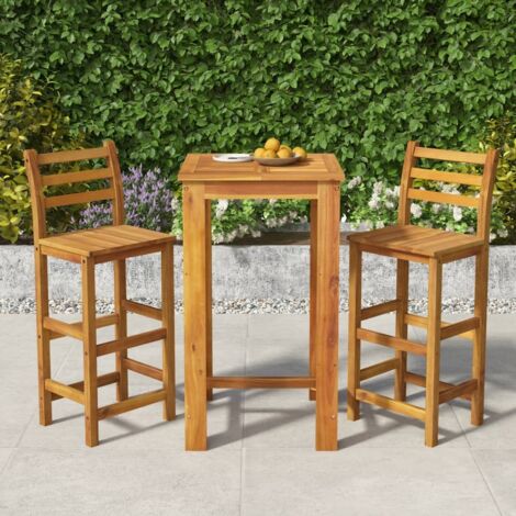 Ensemble de bar de jardin 3 pcs bois d'acacia solide vidaXL