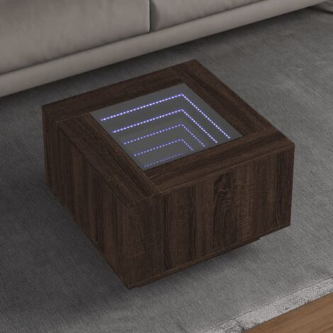 Table basse avec LED chêne marron 60x60x40 cm bois d'ingénierie vidaXL
