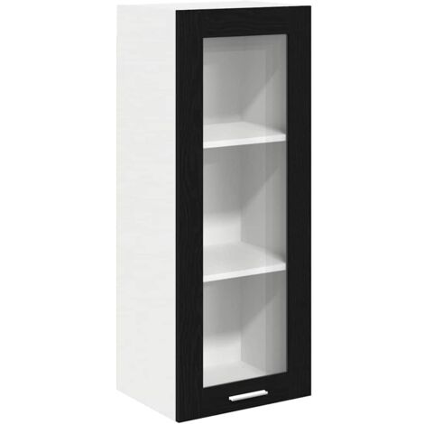 Armoire suspendue avec porte Riga Chêne noir 40 x 31 x 100 cm vidaXL (1/5)