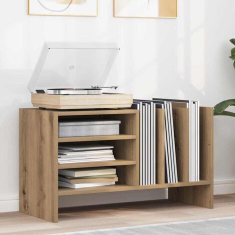 Meuble à vinyles avec étagère Chêne artisanal 78,5 x 35 x 45 cm vidaXL