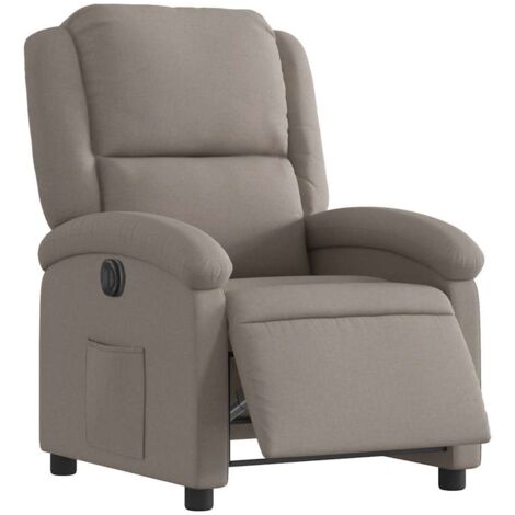 Fauteuil inclinable électrique Taupe Tissu vidaXL
