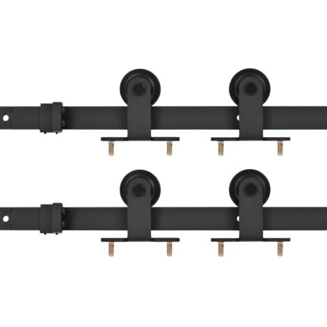 Vidaxl – Kit de fixation pour porte coulissante 2 pcs 183 cm – Acier enduit de poudre – Capacité 80 kg – Pour portes 60-91,5 cm de large