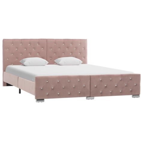 Cadre de lit sans matelas Rose Velours 160x200 cm vidaXL (1/6)