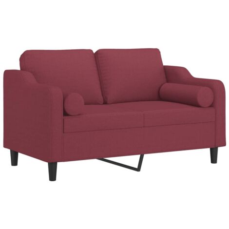 Canapé 2 places avec oreillers bordeaux 120 cm tissu vidaXL (1/5)