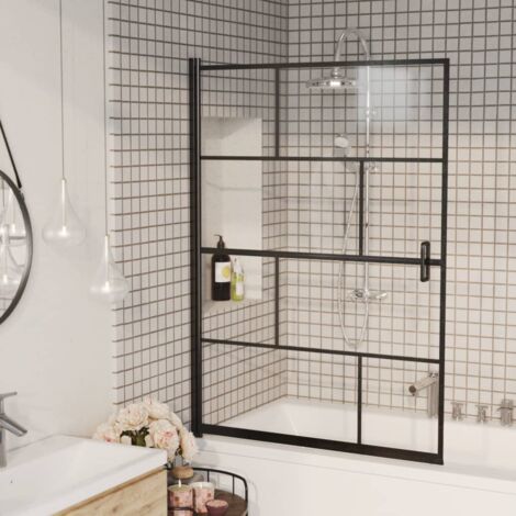 Vidaxl – Cabine de douche ESG 100x140 cm noir – Verre de sécurité 4 mm – Aluminium – Installation facile avec matériaux inclus (1/5)