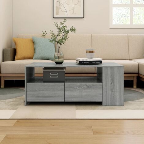 Table basse sonoma gris 102x55x42 cm bois d'ingénierie vidaXL