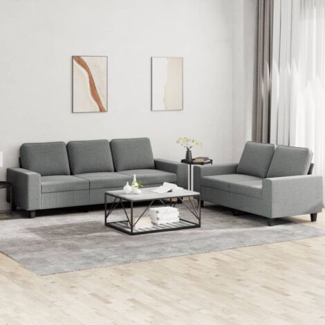 Ensemble de canapés 2 pcs gris foncé tissu vidaXL (1/5)