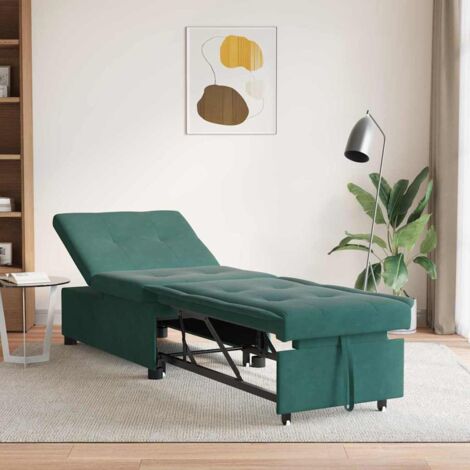 Canapé-Lit Vert foncé 194 x 67 x 82 cm Velours vidaXL (1/5)