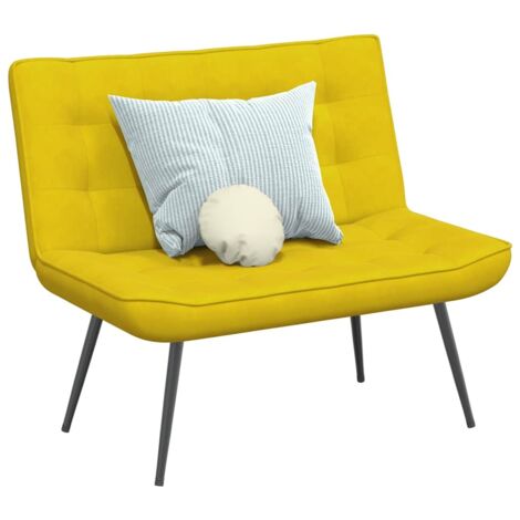 Banc jaune 110x74x84 cm velours vidaXL