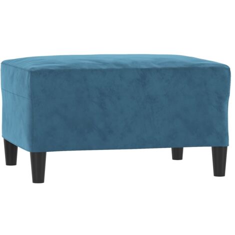 Vidaxl – Repose-pied velours bleu 70x55x41 cm – Cadre en contreplaqué robuste – Design compact pour espaces réduits