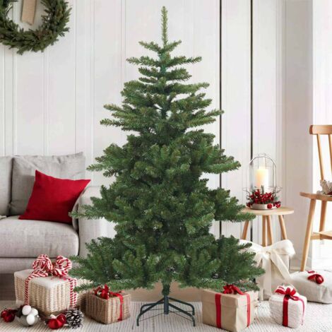 Vidaxl – Sapin de Noël artificiel vert 150 cm – Branches pliables en PVC – Support en métal inclus – Pour intérieur et extérieur abrité