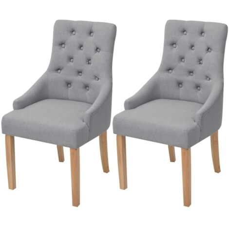 Lot de 2 Chaises Scandinave - Chaises de salle à manger gris clair tissu vidaXL (1/5)