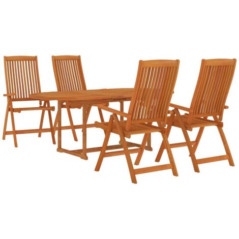 Ensemble à manger de jardin 5 pcs Bois d'eucalyptus massif vidaXL (1/5)