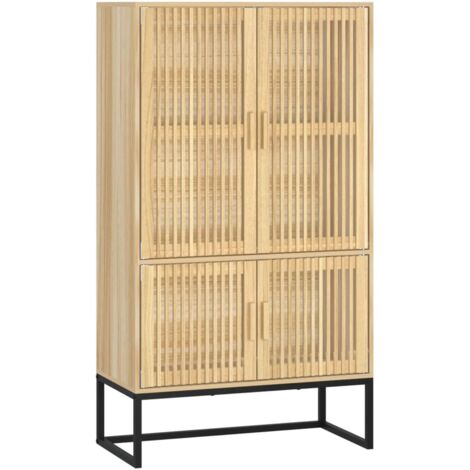 Vidaxl – Buffet haut 70x35x125 cm en bois d'ingénierie – Style scandinave – Fixation murale incluse – Manuel de montage fourni