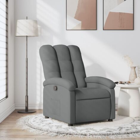 Fauteuil inclinable en tissu gris foncé vidaXL