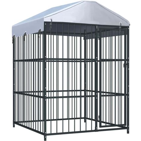 Chenil d'extérieur avec toit pour chiens 150x150x210 cm vidaXL
