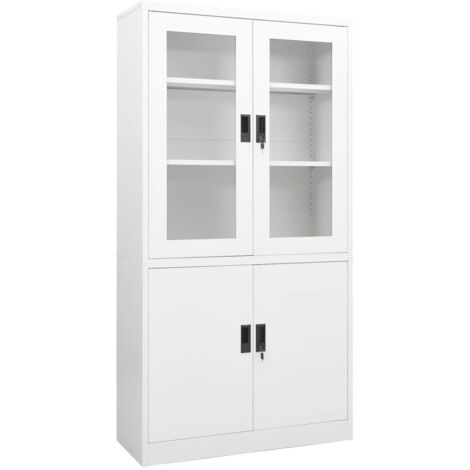 Armoire de bureau Blanc 90x40x180 cm Acier vidaXL