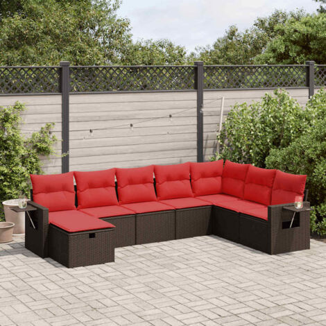 Salon de jardin 8 pcs avec coussins marron résine tressée vidaXL (1/5)